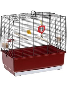 Ferplast Jaula Rectangular para pájaros exóticos y Canarios Rekord 3, con Accesorios y comederos giratorios, Robusto Alambre Pin