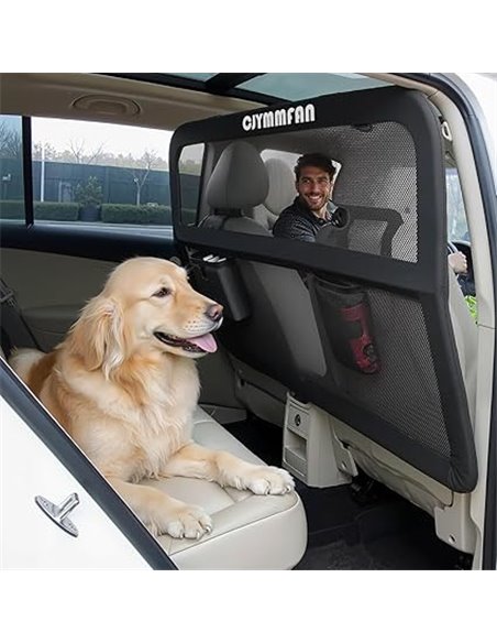 Barrera Protectora para Perros para Asiento Trasero y Maletero Con Cobertura Más Ancha, Ajuste Universal para Coche, SUV y Furgo