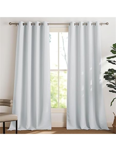 PONY DANCE Cortinas Opacas Aislantes Termicas Frio y Calor con Ojales, para Salon Modernas Dormitorio Habitacion Matrimonio 2 Pi