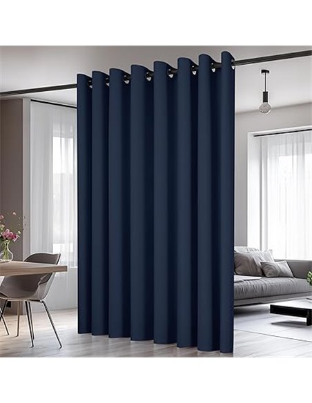 Deconovo Modern Bedroom Living Room Blackout Curtains with Eyelets, Thermal Insulated Curtains Cold and Heat 254 x 242 cm (Width