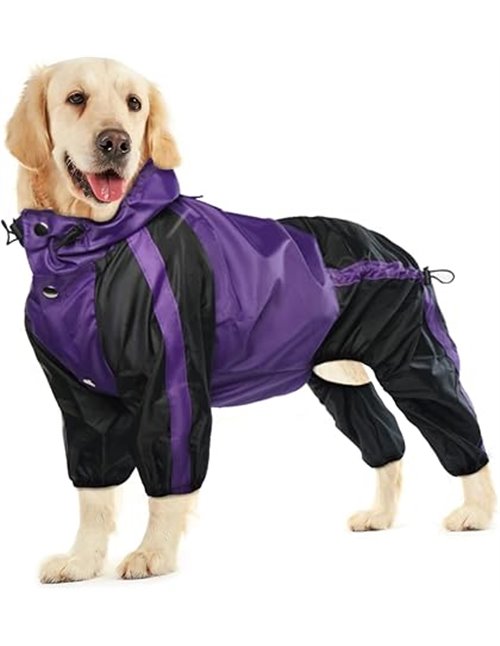 Chubasquero para Perros, Abrigos Impermeables de Lluvia para Perros Grandes, Chaqueta de Lluvia Ligera, Poncho Ajustable de 4 Pa