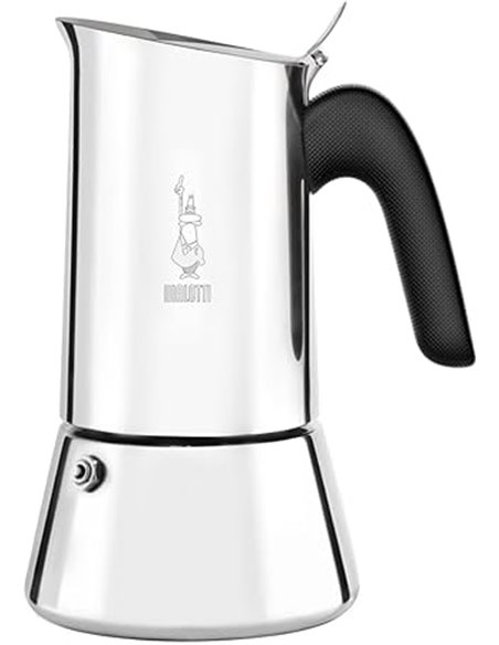 Bialetti Venus Caffettiera in Acciaio Inox, Adatta all'Induzione, Inossidabile, Argento, 6 Tazze