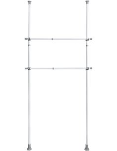 WENKO Barra para ropa HERKULES 2 piezas - Juego de 2 unidades, barra telescópica, Acero, 3 x 75-120 x 3 cm, Blanco