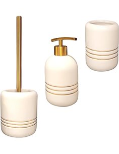 Juego Accesorios de Baño Completo de Lujo, Kit de 3 Piezas, Set de Baño de Cerámica, Conjunto Accesorios para Cuartos de Baño Mo