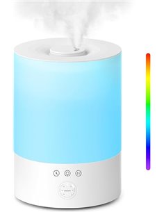 Maxcio Humidificador Ultrasónico 2.5L con 3 Modos de Niebla Temporizador 2/4/8h Apagado Automatico Luz LED Nocturna 30 Horas de 