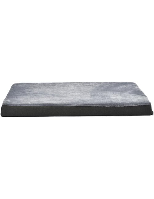 Amazon Basics Colchón grande para perros y mascotas, espuma viscoelástica de gel para soporte, funda extraíble y lavable, gris, 