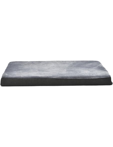 Amazon Basics Colchón grande para perros y mascotas, espuma viscoelástica de gel para soporte, funda extraíble y lavable, gris, 