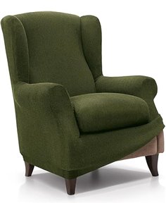 Funda de Sillón Orejero Elástica de 70 a 100cm | Modelo Reale | Césped | Funda Ajustable Sillón Orejero Universal | Protector de