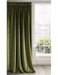 Eurofirany Ria Cortina Opaca Terciopelo con Cinta de Cortina - 1 Unidad, Panel, Suave, Clásico, Elegante, Salón, Dormitorio, Gru