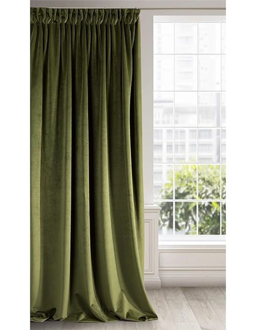 Eurofirany Ria Cortina Opaca Terciopelo con Cinta de Cortina - 1 Unidad, Panel, Suave, Clásico, Elegante, Salón, Dormitorio, Gru