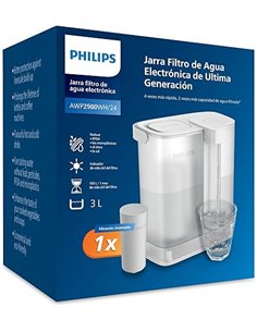 Philips Water Jarra filtrante Instant (3 L) – Agua limpia y de gran sabor en segundos – 1× filtro Taste+, reduce cloro y plomo, 