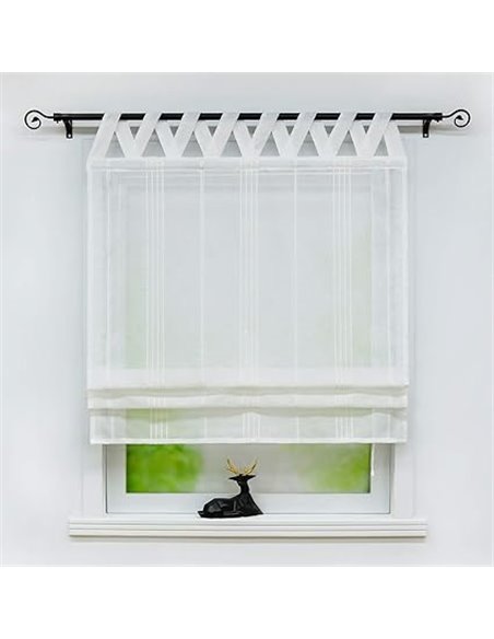 Joyswahl »Thea« Estor semitransparente de color liso con tiras longitudinales, con trabillas, cortinas para ventana, ancho x alt
