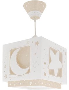 Dalber Lámpara de techo colgante infantil Luna y Estrellas Moonlight 63232B Color Beige, lámparas infantiles -