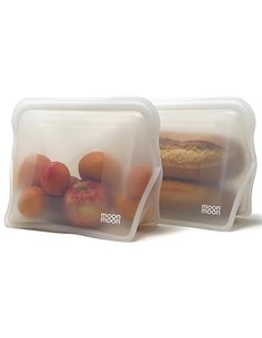 Moonmoon Bolsas de silicona reutilizables para congelar, bolsas de almacenamiento de alimentos de pie, transparentes, XL, 1500 m