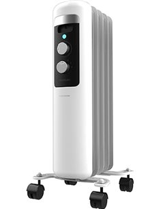 Cecotec Radiador Eléctrico de Aceite Bajo Consumo de 5 Módulos ReadyWarm 550 Space White. 1000W, 3 Niveles de Potencia, Sistema 