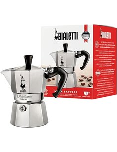 Bialetti - Moka Express: Iconic Italian Espresso Maker, Authentic Italian Coffee, Moka Coffee Maker 1 Cup (60 Ml), Aluminium, Si