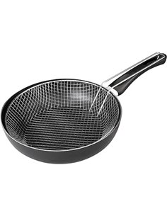IBILI - Sarten freidora con cestillo indubasic, 26 cms, Aluminio, Antiadherente, Apto para induccion