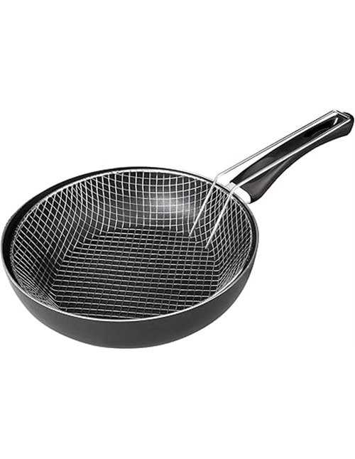 IBILI - Sarten freidora con cestillo indubasic, 26 cms, Aluminio, Antiadherente, Apto para induccion