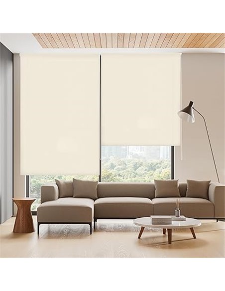 Blindecor Ara | Estor enrollable translúcido liso - Beige, 160 x 175 cm (ancho por alto) | Tamaño de la Tela 157 x 170 cm | Esto