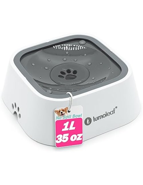 LumoLeaf - Water Bowl for Dogs (1 L, Anti-splash, Anti-Leak, Water Dispenser for Cats and Pets