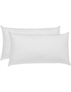 Pikolin Home - Pack 2 Almohada de Fibra Hipoalergénica - Funda Exterior de Algodón con Tratamiento Antiácaros - Firmeza Baja, Do
