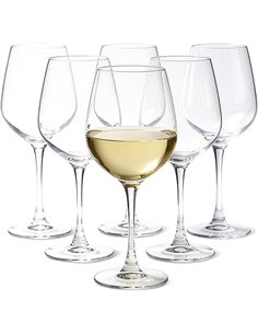 Amazon Basics Copas de Vino Blanco con Tallo, Juego de 6 Piezas, 341ml, Aptas para Lavavajillas