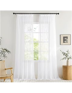 KGORGE Cortinas Salon Modernas 2 Piezas, Visillos Translucidos Fitrado de Luz con Fruncidas 2 Piezas para Dormitorio/Habitacion/