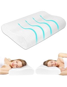 Ainiv Memory Foam Pillow, Cervical and Neck Pillow, Ergonomic Orthopedic Cervical Pillow, Side Sleeping Pillow, Breathable Pillo