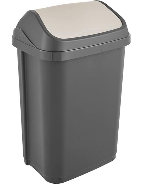 keeeper Cubo de Basura con Tapa Basculante, 50 l, Swantje, Gris (Graphite)