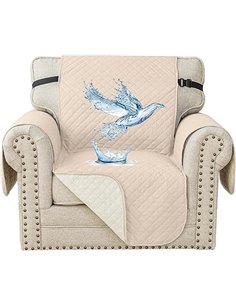 Waterproof Sofa Cover for 1 Seater Sofa, Anti-Scratch, Non-Slip, with Side Pockets, Anti Cats Scratches and Pets Dogs, Stain Res