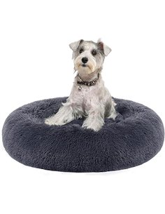 Feandrea Cama de Perros, Cama para Perros, Cojín Central Extraíble y Lavable, Alfombra de Felpa Suave y Mullida, 70 cm de Diámet