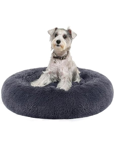 Feandrea Cama de Perros, Cama para Perros, Cojín Central Extraíble y Lavable, Alfombra de Felpa Suave y Mullida, 70 cm de Diámet