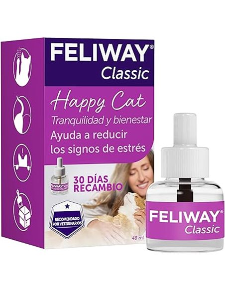 FELIWAY Classic - Recambio de feromonas calmantes para gatos (30 días, 48mililitro) - Ayuda a reducir los signos más comunes de 