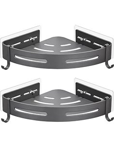 GERUIKE Estante Baño Estanteria Ducha sin Taladro Adhesivo Estantería Esquina Pared Organizador Baño Rinconera Ducha de Aluminio