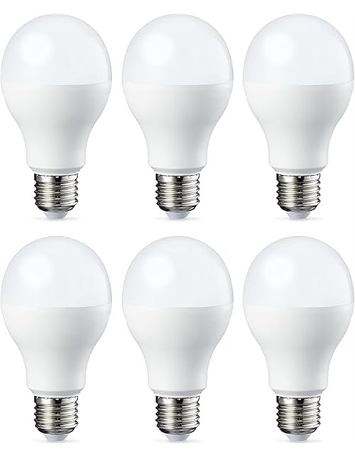 Amazon Basics Bombilla LED Esférica E27, 14W (equivalente a 100W), Blanco Cálido, Regulable, 6 unidades