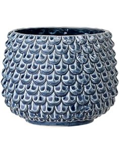 Nordring Maceta Pino - Macetero Decorativo Redondo para Flores e Plantas para Interiores L (16,5 cm ø), Color-Gasolina, Cerámica
