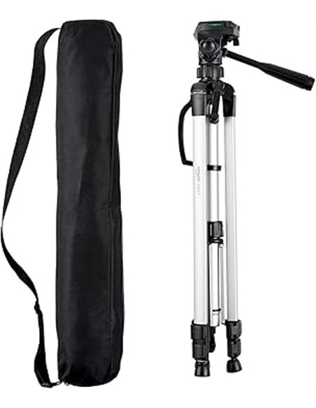 Amazon Basics Trípode para Cámara de 152cm/60in, Ligero, con Bolsa, Altura Ajustable, para Cámaras Réflex Digitales, Negro