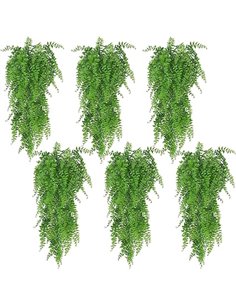 Huryfox Artificial Hanging Fern Plant - 6P Decorative Fake Ivy Leaves Indoor Outdoor Fake Foliage Decor for Living Room Kitchen 