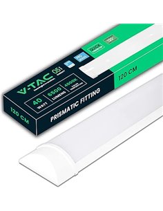 V-TAC Pantalla LED Luminaria 120 CM - 40W - Chip Samsung - Lámpara Rectangular 4300 Lumen IP20 para Pared, Garaje, Tienda - Tubo