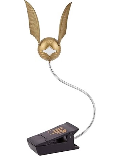 Luz de lectura de la snitch dorada de Harry Potter, clip para libro con 3 niveles de brillo