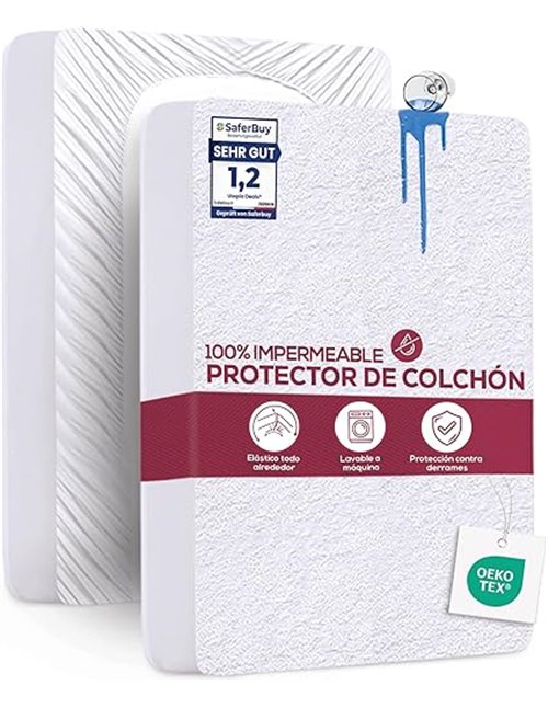 Utopia Bedding Protector Colchón 180 x 200 x 30 cm Impermeable, Certificación Oeko-Tex Funda Colchón, Cubre Colchón Transpirable