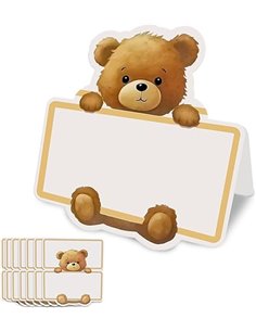 80 unidades de marcadores de sitio, tarjetas de osito para bautizo, bautizo, nacimiento y cumpleaños. Tarjetas plegables decorat