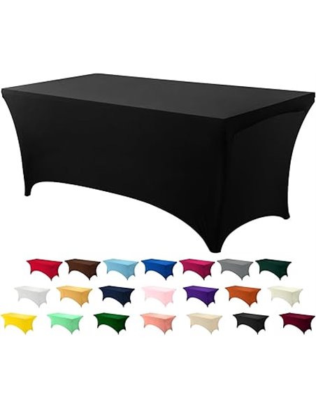Utopia Kitchen 1 Paquete de Mantel Rectangular de Poliéster (6 pies - 183 cm) Elástico de Spandex, Cubre Mesa para Bodas, Bares,