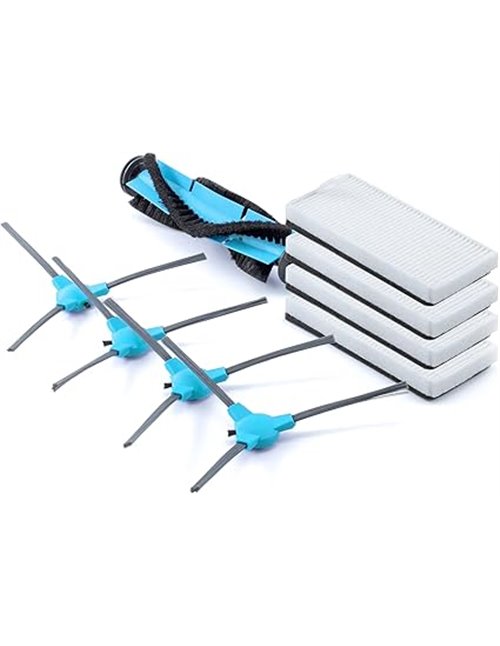 Pack Accessories x4 Side Brushes x4 Hepa Filters (Powder Deposit) x1 Roller for Cecotec Conga Series 1090, Series 1790 and 1990