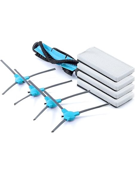 Pack Accessories x4 Side Brushes x4 Hepa Filters (Powder Deposit) x1 Roller for Cecotec Conga Series 1090, Series 1790 and 1990