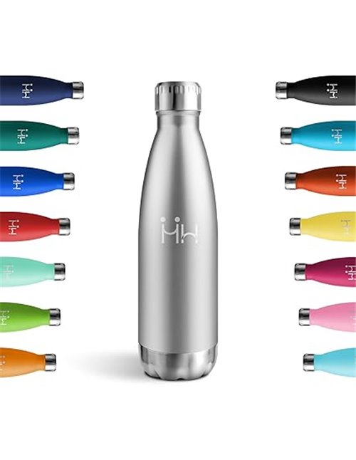 Cantimplora Termica 750ml, Botella Termica sin BPA, Botella de Agua Acero Inoxidable, Termo Agua para Colegio, Oficina, Senderis