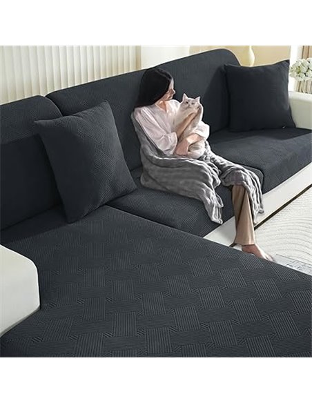 Funda Asiento Sofa Alta Elástica, Funda Cojin Sofa Separado Ajustable, Universal Protector De Cojín para Muebles, Lavable, Antid