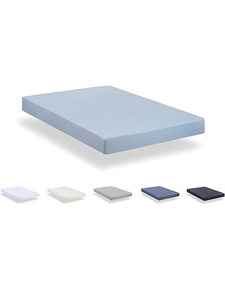 Todocama - Sábana Bajera Ajustable de Microfibra cepillada Extra Suave. (Cama 180 x 190/200cm, Azul Claro)