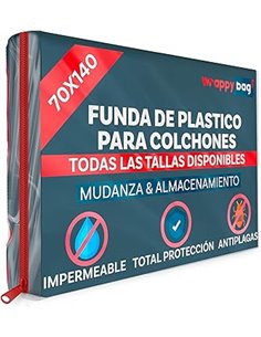 WRAPPYBAG – Funda Protectora Opaca de Plástico para Colchones – 5 Tamaños Disponibles – Saco de Almacenamiento Impermeable y Res