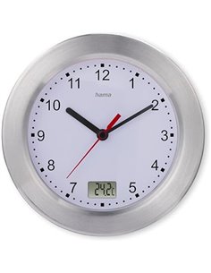 Hama Reloj de baño (Reloj de baño con Ventosa, Reloj con termómetro, Reloj de Pared sin Ruido de tictac, analógico, Reloj de Cua